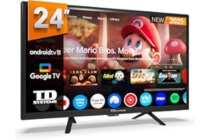 TD Systems - Smart TV 24 Pouces, Télévision TNT HD, Cast Android GTV 11, Modèle 2024, Télévision avec 2 Ans de Garantie - PRIME24C19GLE