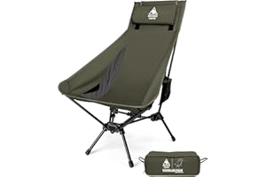 ‎ONETIGRIS OneTigris TIGERBLADE Campingstuhl Hochlehner faltbar 170 kg, Klappstuhl Camping leicht Dreiecksrahmen, Angelstuhl klappbar mit 2 Seitentaschen, Faltstuhl Ultraleicht für Outdoor, Wandern