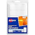 Avery No-Iron Fabric Labels, 1" x 3", Washer and Dryer-Safe Waterproof Labels, Non-Printable, 50 Blank Labels Total (40725)