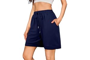 Jezonga Short Sport Femme Coton Pantalon de Jogging Court avec Poches