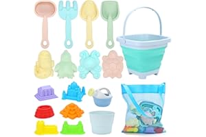 TUZHE Sandspielzeug Strandspielzeug Kinder 18 Stück Sandspielzeug Set Sandkasten Spielzeug mit Eimer Spaten Sandförmchen Sand Spielzeug ab 2 3 4 5 Jahr