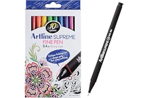 Artline Lot de 10 stylos fins EPFS 200 Fineliner de 0,4 mm – Couleurs vives et vives pour dessin technique – Dessin, décoration, croquis, dessin, illustration, art