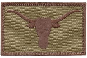 LEGEEON Texas Longhorn Tan Coyote Lone Star USA Army Tactical Morale Hook Cap Patch