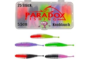 Paradox Fishing Trout Bait Rubber Set with Box (25 Pieces) UV Trout Bait Rubber Rubber Bait Trout Fishing Spoon Set Trout Dough Spoons Trout