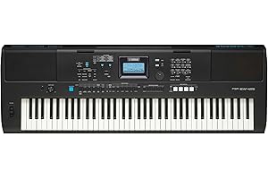 Yamaha PSR-EW425 Clavier arrangeur portable avec 76 notes dynamiques, 820 sonorités et écran LCD avec panneau de commande - Noir