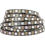 BTF-LIGHTING WS2812B 5M 60 LEDs/Pixels/m 300LEDs RGB Schwarz PCB Streifen mit 5050 SMD LEDs NichtWasserdicht IP30