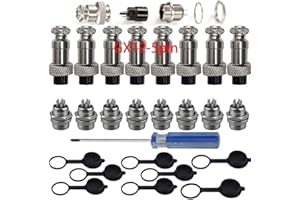 RUNCCI-YUN 8Pcs GX12-5 Pin Aviazione Connettore Spina, 5A 12MM Maschio Femmina Plug GX12 Connettore Pannello Metallo Presa Spina, con Gomma Protettore Berretto e Phillips Cacciavite