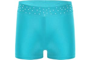 Oyolan Barn flicka shorts gymnastik strass shorts sport outfit konståkning dans