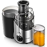 Entsafter für Obst und Gemüse, Aicook Zentrifugaler Entsafter mit 75mm Große Einfüllöffnung, 3-Mode, 2 Geschwindigkeit, Überh