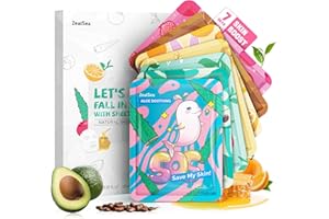 Face Masks Skincare, Face Mask Beauty, Hydrating Facial Masks, Zealsea Natural Sheet Mask, Pamper Gifts for Women, Party Birthday Gifts for Teenage Girls Kids, Biodegradable Sheets, Moisturizing 7pcs