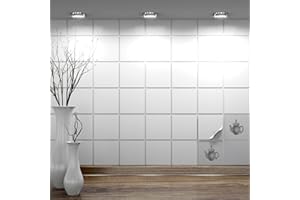 ‎FOLIESEN FoLIESEN - Fliesenaufkleber 10x10 cm | selbstklebende Fliesen-Folie für Bad & Küche | entfernbare Klebe-Folie für Wandfliesen Küchenrückwand & Bordüren | 400 Klebefliesen, Weiß matt