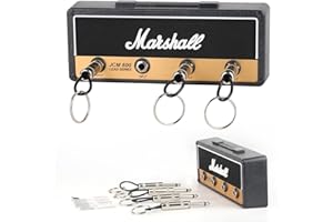 Delsen Marshall Colgador Llaves Pared,Jack Rack 2.0 JCM800 Gancho de Enchufe de Guitarra,Soporte de Pared Para llaves con 4 Llaveros de Enchufe