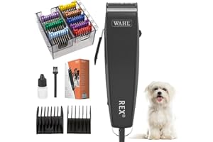 AGRARZONE Moser Rex 1230 maszynka do strzyżenia psów z nasadowym grzebieniem – cicha maszynka do strzyżenia dla średnich psów i kotów – mocna i wytrzymała – trymer do sierści zwierząt domowych