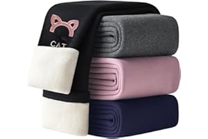 Adorel Leggings Chaud Polaire Pantalon Hiver Thermique Coton Fille avec Broderie de Chat