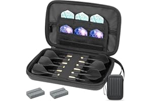 Mellbree Dart Tasche–Perfekte Aufbewahrungslösung für 6 Steeldarts & Softdarts | Hardshell Schutz, Kein Verrutschen, Viel Platz für Zubehör & Flights