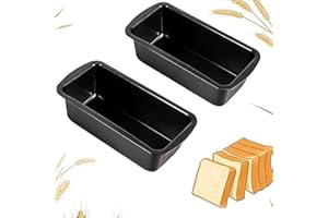 TULEBOLIAN 2pcs Piccola Stampo Plumcake in Acciaio Inox,Teglia per pane in acciaio al carbonio antiaderente,19.5 * 9.5 * 6cm,rettangolari,stampi per pane,per torte, dolci, arrosti di pollo