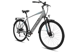 AKEZ 700C 27.5'' Electric Bikes for Adults Pedal Assist Ebike, 250W Electric Bicycle Mountain E Bikes for Men with 36V 10Ah 13Ah Battery, Shimano 7 Gears