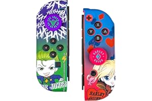 FRTEC - Combo Pack Switch Joker et Harley Quinn, Compatible avec Switch et OLED, Grips Protecteurs, Personnalisation, Facile à Installer