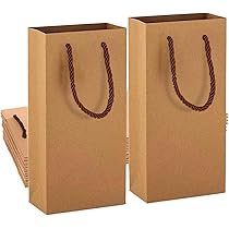 Borse Kraft Bottiglie Sacchetti Regalo Per Vino HoaaiGo - 12 Pezzi In Carta Kraft, Portabottiglie Borsa Regalo Bottiglia
