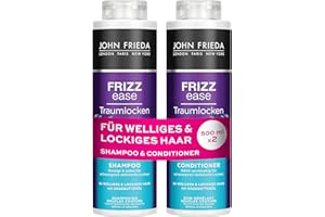 ‎JOHN FRIEDA John Frieda Traumlocken Shampoo/Conditioner Vorteils-Set - Inhalt: 1x Shampoo 500ml & 1x Conditioner 500 ml - Nachfüllbar - Frizz Ease Serie - Für lockiges & welliges Haar