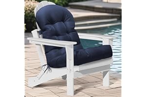 WIDESMILE Adirondack Garden Chair Cushion Waterproof Thicken 110x50x10 cm Patio Chair Cushions for Outdoor Indoor Furniture High Back Seat Pad with Ties for Rocking Chairs, Blue