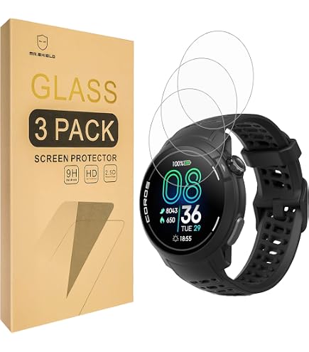 Protecteurs D'écran Verre Trempé Pour COROS PACE Pro - Lot De 4 Films, Dureté 9H, Anti-rayures, HD Clair - Installation Facile Sans Bulles - 8