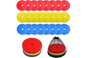 24 markeringsskivor, 15 cm, hattar, fotboll, platt, arrangörhållare, sport, fotboll, hattset, golvmarkörer, spelfältsmarkering, träningstillbehör för koordinationsövningar, smidighetsträning, sport