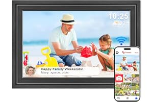 LUTRANSTRA Marco de Fotos Digital WiFi de 10,1 Pulgadas, Memoria Integrada de 32 GB, Marco de Fotos con Pantalla Táctil IPS HD de 1280 x 800, Comparte Fotos o Vídeos al Instante a Través de la Aplicación Frameo