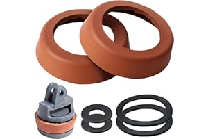 FANXAOLNES Joints en Cuir pour Pompe Type 75, 2 Sets de Joint Pompe a Bras, Joints d'Étanchéité en Cuir Bovin et Silicone, Compatible Pompes Manuel 75mm, Réparation Fuites Jardin Fontaine (2 Piston + 4 O-Rings)