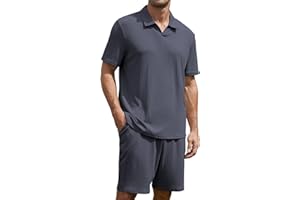 Anelune Trainingsanzug Herren Sommer Sportanzug Herren 2 Teiliges Kurzarm T-Shirts Kurze Hose Freizeitanzug für Jeden Tag
