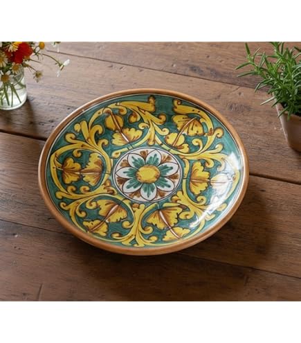 Piatto Ornamentale In Ceramica Di Caltagirone 30 Cm – Fatto A Mano Con 6 Opzioni Di Decoro, Firmato E Certificato