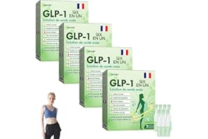 SUNCY HHVB GLP-1 SIX EN-UN Solution de santé orale, HHVB GLP-1 perte de poids Goutte, SIX EN-UN glp1 perte de poids solution buvable, Extraits naturels de plantes pour hommes et femmes (4 Pièces)