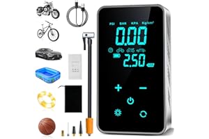 HyAdierTech Electric Air Pump, 150 PSI Portable Mini Compressor with Digital Display, Electric Compressor Bicycle Pump with USB/LED Light, USB Power Bank, Multifunctional for Car, Bike, Motorcycle