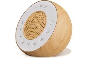 Housbay White Noise Sound Machine for Sleeping, 31 Soothing Sounds, Small Sleep Machine for Adults, Wood Grain Design for Bedroom & Noise Canceling