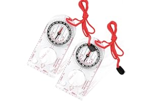 ONGNIUU Brújula de Navegación Transparente con Declinación Ajustable, Lectura de Mapa, Brujulas de Orientacion para Senderismo, Montañismo, Camping, Supervivencia - Incluye Cordón