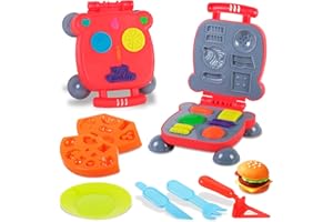 Jiosdo Playdough Set for Kids, 7 Pcs Burger Barbecue Set, Playdough Tools and Cutters, Play Dough Tools, Plastic Playdough Accessories, Kitchen Creations Educational Toy Gift for Toddlers