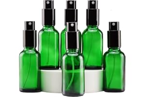 YIZHAO Bottiglie Spray Vetro 30ml, Verde Spruzzino Nebulizzatore Piccolo, per Olii Essenziali, Profumo, Pulizia, Cosmetici, Viaggio, Farmacia - 6 Pcs
