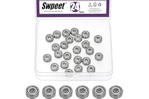 Swpeet 24Pcs 623ZZ kullager sortiment kit, 3 x 10 x 4mm kolstål djup spår lager, miniatyrlager, dubbelskärmda