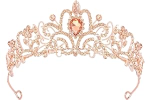 SSyang Diadèmes en Cristal Pour Femmes et Filles Couronne de Princesse Dorée Élégante Corwn Royal Queen Bijou de Mariée en Strass Cadeau de Cheveux Pour Mariage Fête Dansante
