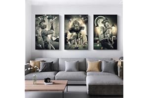 CAPOOK Photos HD Toile Art Peinture Fumer Singe Chimpanzés Cartes À Jouer Salle De Billard Bar Animal Mur Art Affiches Décor 60x80cm/23.6 "x31.5" x3 Sans cadre