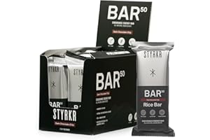 Energy Bars by Styrkr - Pack of 12 Rice Bars for Cycling & Running - Dark Chocolate Chip Flavour - Approved by Endurance Athletes - 50g of Carbs via Advanced Dual-Carb Formulation - BAR50-12x Pack