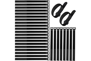 Aiqeer 30 st 30 cm svarta kabelremmar, återanvändbara buntband, multifunktionskrok och ögla säkringsremmar, för kabelhanterin