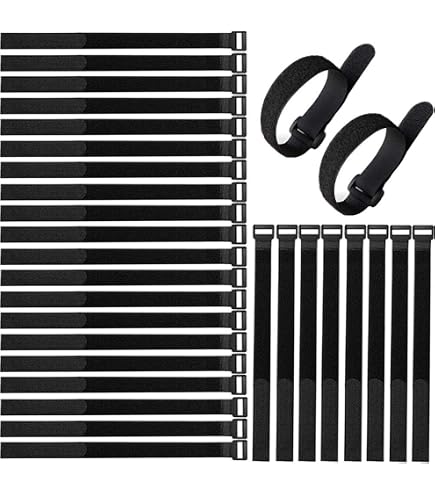 Adam Hall Klett-Kabelbinder 10er Pack, 306 X 28 Mm, Schwarz – Wiederverwendbar Für Kabelmanagement