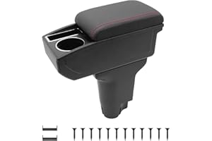 KAERGK Braccioli auto per console centrale Fiat 500 per auto, doppio spazio con portabevande, facile da montare, linea rossa comoda e resistente(Linea rossa)