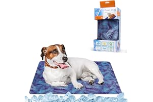 4-PEJIIJAR Tapis Rafraichissant pour Chien Chat Tapis Refroidissement avec Gel Non Toxique Auto-refroidissant Tapis Fraicheur pour Animaux de Compagnie Matelas Refrigerant Cooling Mat d'Été Parfait pour Chenils