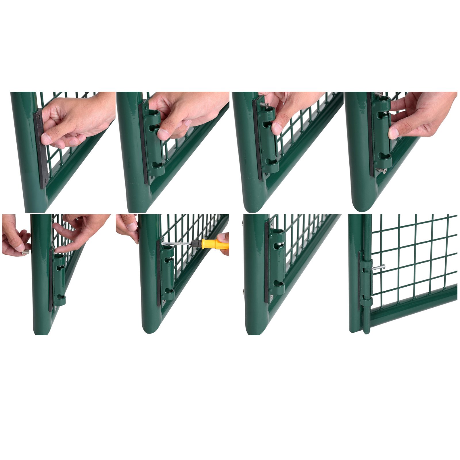 SONGMICS Doppeltor, Gartentor, Gartentür, mit Schloss und 3 Schlüsseln, 90 x 310 cm, grün GGD300G – Bild 8