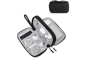 JNTMIKUN Kabeltasche Organizer, Kabel Organizer Tasche, 21 x 13 x 5cm Kabeltasche Klein für Festplatten, Kabel, Ladegerät, USB, SD-Karte (Schwarz)