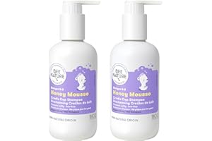 Bee Nature - Baby Shampoo Bio - Honig Mousse - Milchschorf Behandlung - Tränenfrei - Geeignet für Neugeborene, Kinder, Erwachsene mit Trockener, Empfindlicher, Ekzem, Juckende Kopfhaut- 400ml(2*200ml)