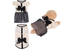 Fnaobai Vestito tutù per coppia di cani Pet Puppy Summer Bow Vest Cat Vintage Lace Skirt Tank Top Primavera Vestiti Abiti per Piccolo Medio Cane Gatto