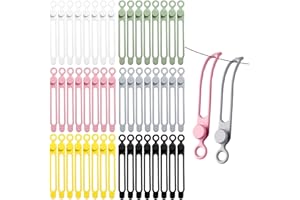 48 pcs Silicone Cable Straps, CNYMANY 10.6cm Reusable Cable Ties Cable Management Wire Organizer Cord Ties for Fastening Earphone Phone Charger Charging Cable